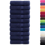 VidaXL Towels Solund 10 pcs 600 g m² 50x100 cm Marine blue