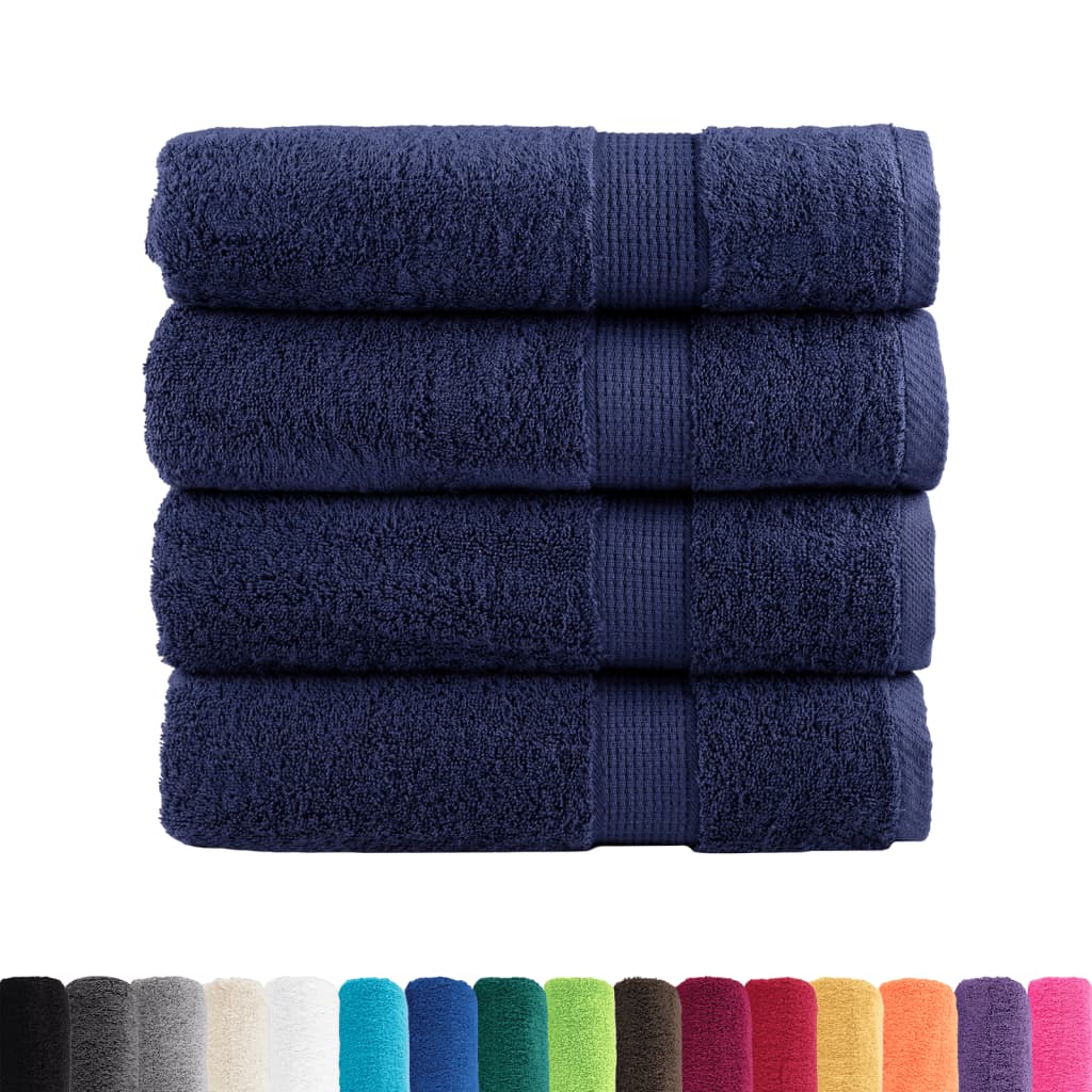 Vidaxl Bath towels Solund 4 pcs 600 g m² 70x140 cm Marine blue