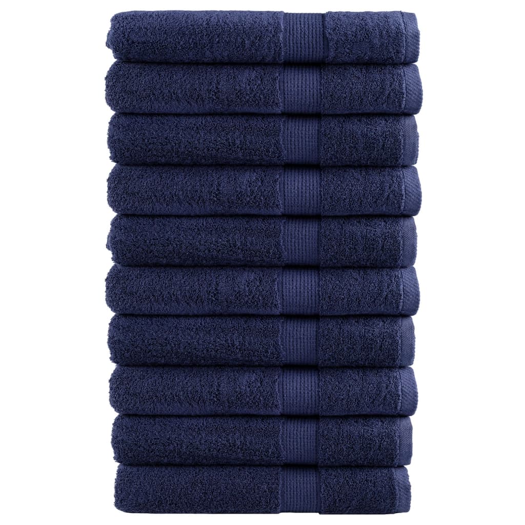 Vidaxl Towels Solund 10 st 600 g m² 100x200 cm Marine blue