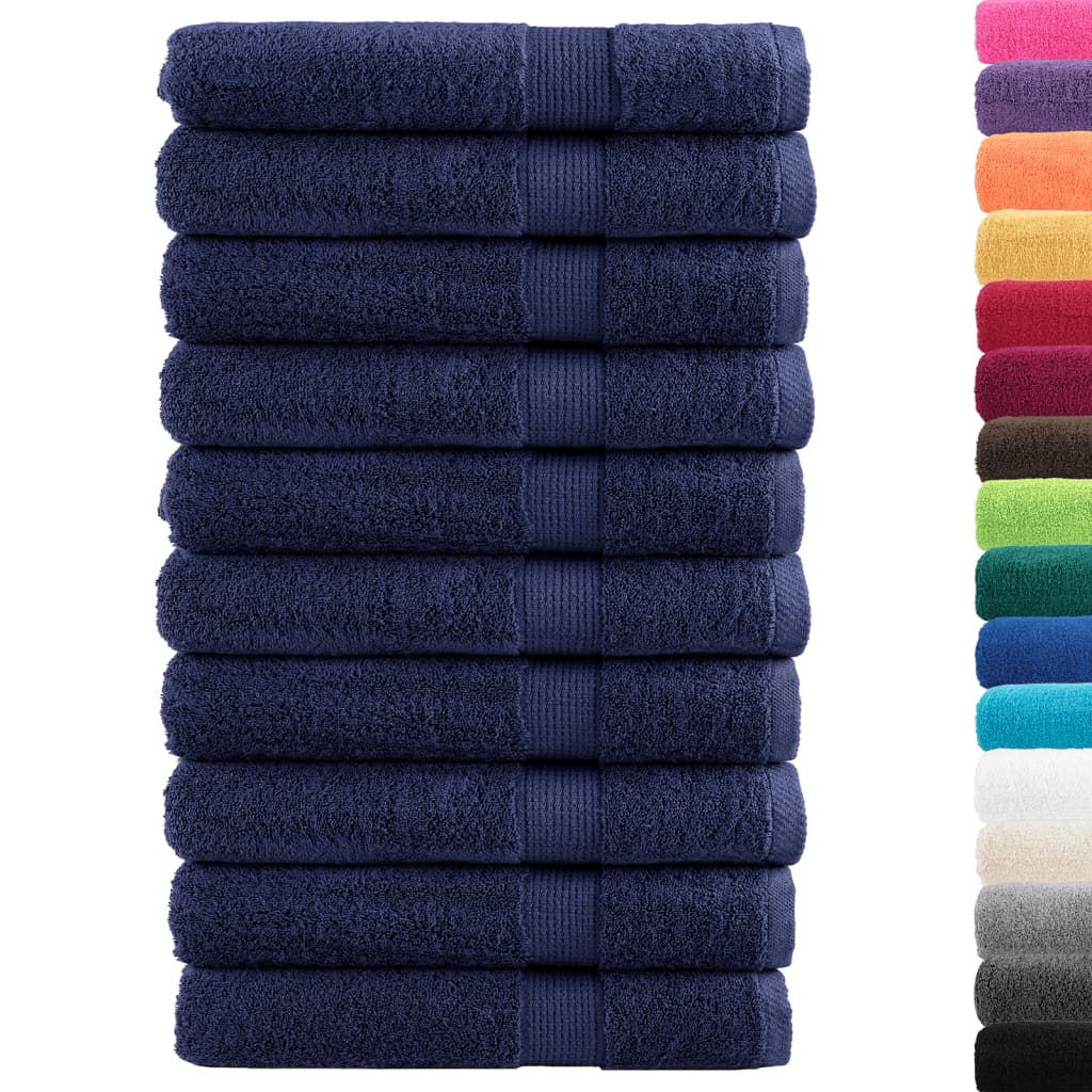 Vidaxx Handtücher Solund 10 Stück 600 g m² 100x200 cm Marineblau