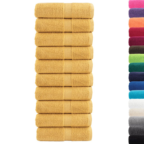 Vidaxx Premium Waschlappen solide 10 Stück Gold 30x30cm 600 g m²