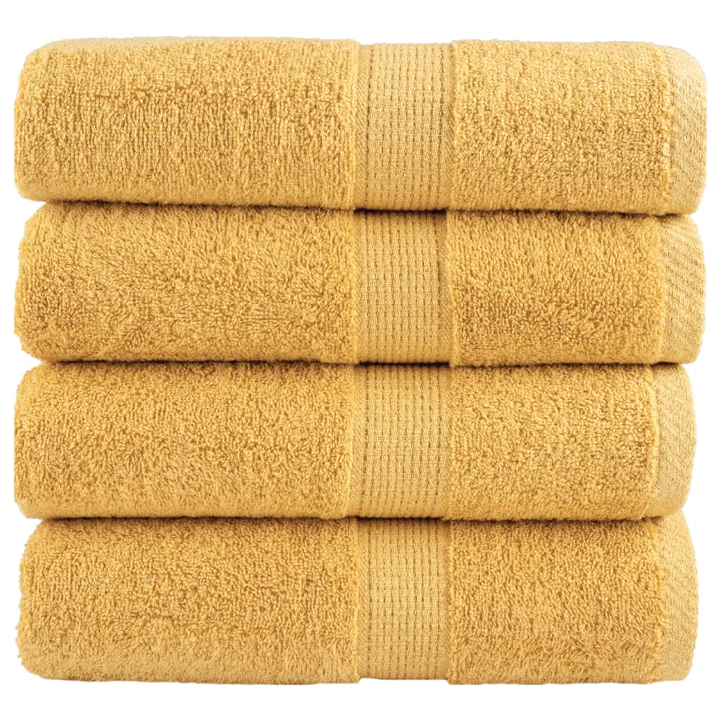 Vidaxl Gäste Wipes Solund 4 PCs 600 g m² 30x50 cm Gold gefärbt