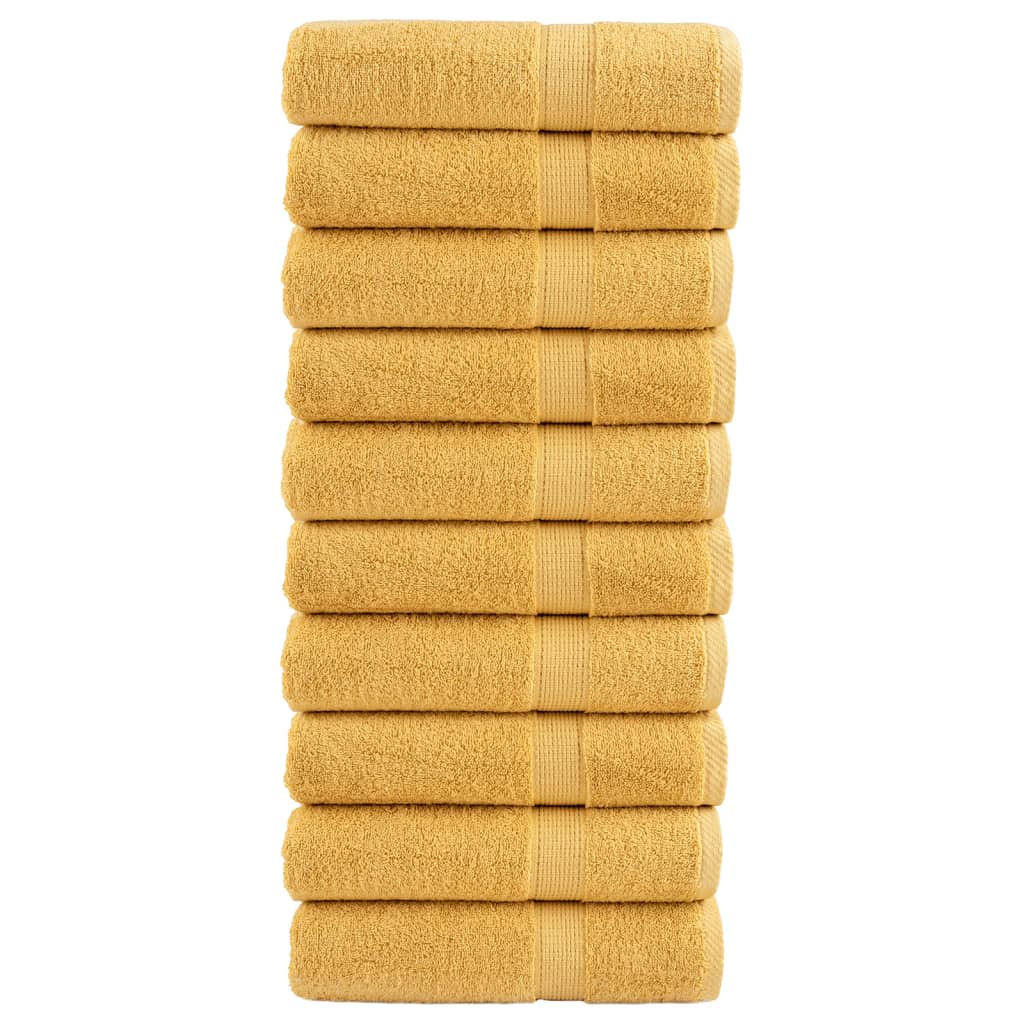 Toallas Vidaxl Solund 10 PCS 600 g m² 50x100 cm de color oro