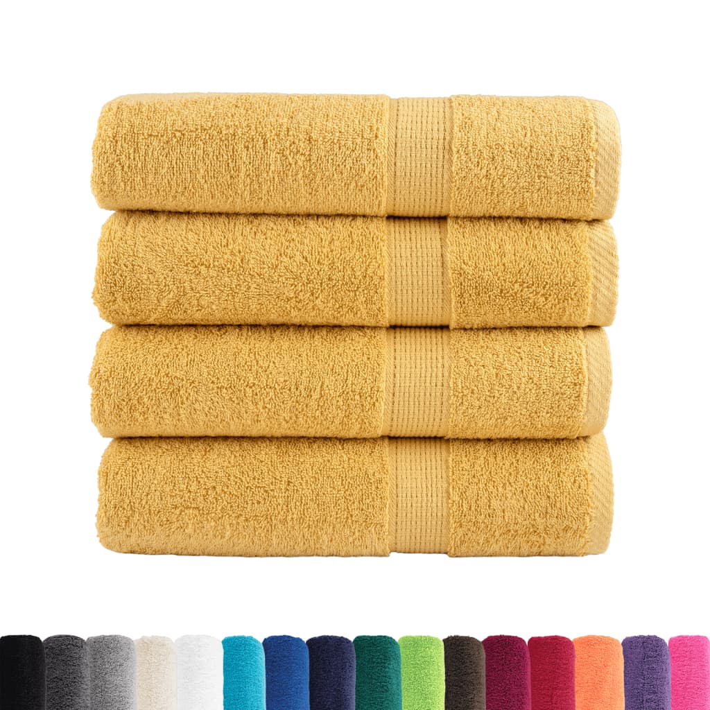 Vidaxl Bath towels Solund 4 pcs 600 g m² 70x140 cm Gold colored