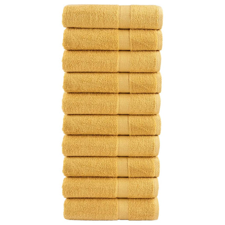 VidaXL Badetücher Solund 10 St. 600 g m² 70x140 cm goldfarben