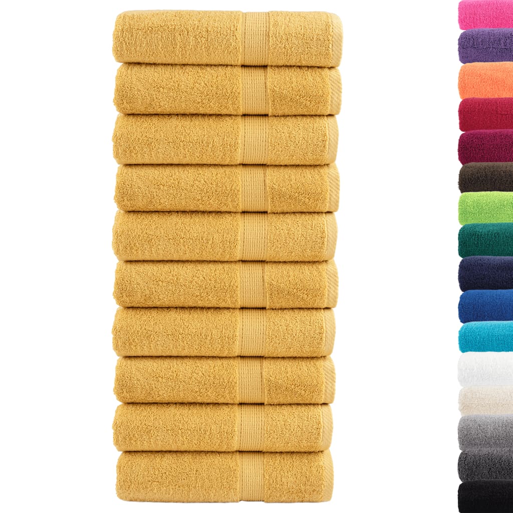 Vidaxl Bath Towels Solund 10 PCS 600 g M² 70x140 cm gullfarget