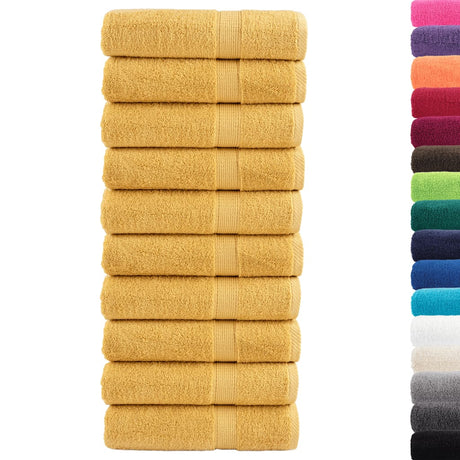 VidaXL Badetücher Solund 10 St. 600 g m² 70x140 cm goldfarben