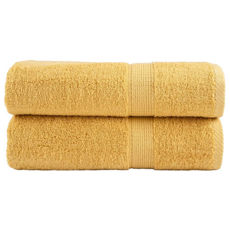VidaXL Badetücher Solund 2 St. 600 g m² 100x150 cm goldfarben