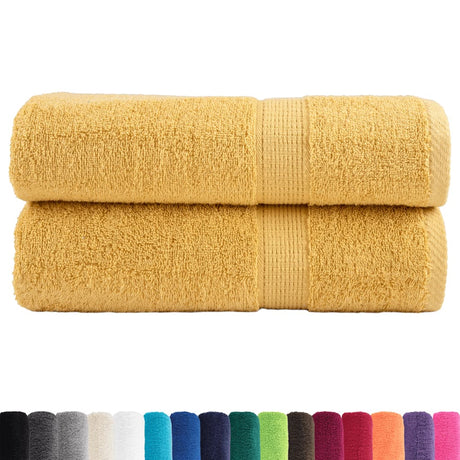 VidaXL Badetücher Solund 2 St. 600 g m² 100x150 cm goldfarben