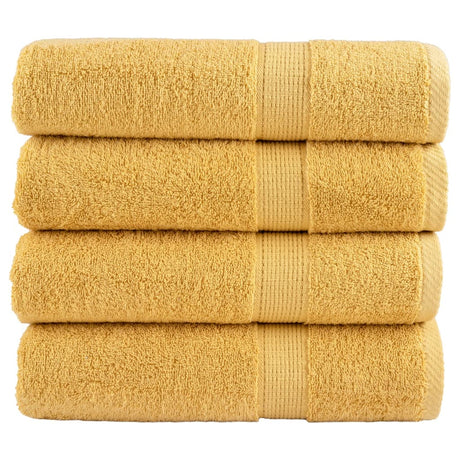 VidaXL Badetücher Solund 4 St. 600 g m² 100x150 cm goldfarben