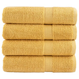 VidaXL Badetücher Solund 4 St. 600 g m² 100x150 cm goldfarben