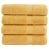 Vidaxl Bath towels Solund 4 pcs 600 g m² 100x150 cm Gold colored