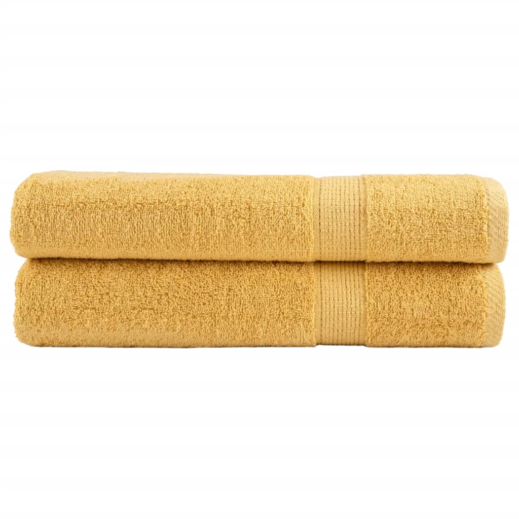 Vidaxl sauna cloths Solund 2 pcs 600 g m² 80x200 cm gold colored