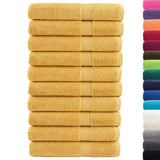 VidaXL Saunatücher Solund 10 St. 600 g m² 80x200 cm goldfarben