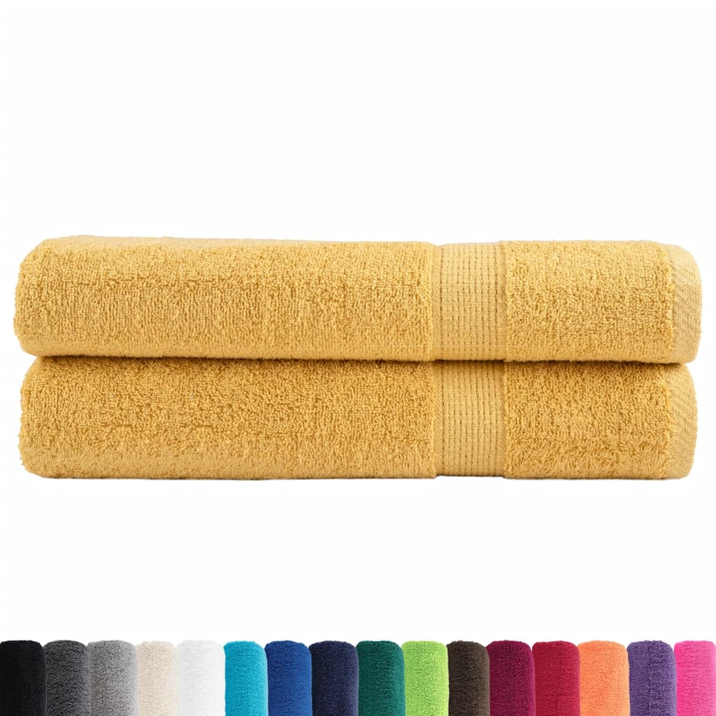 Vidaxx Handtücher Solund 2 Stück 600 g m² 100x200 cm goldfarben