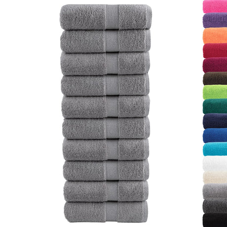 VidaXL Gästetücher SOLUND 10 Stk. 600 g m² 30x30 cm grau