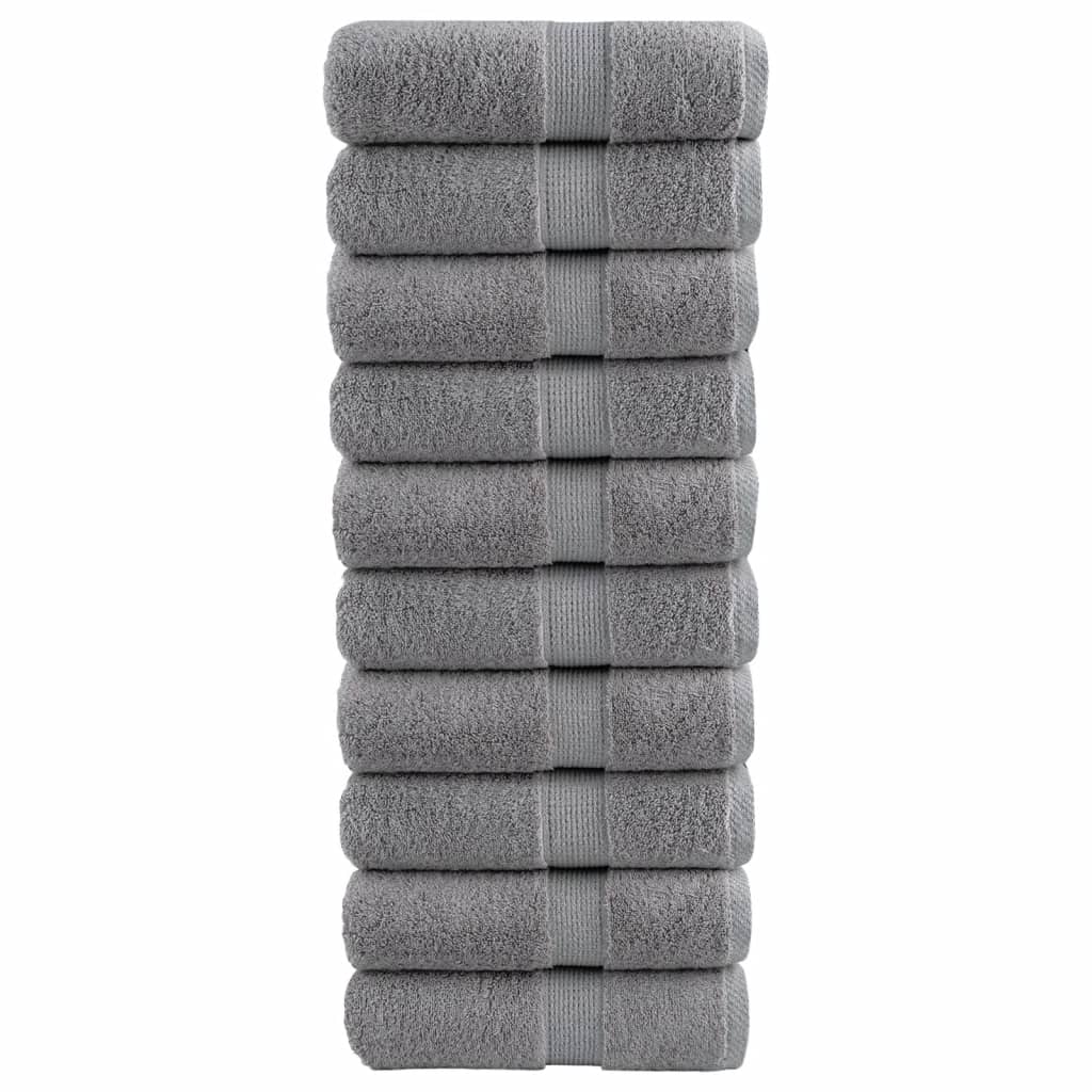 VidaXL Gästetücher SOLUND 10 Stk. 600 g m² 30x50 cm grau