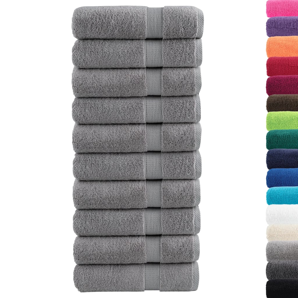 Vidaxl Towels Solund 10 pcs 600 g m² 50x100 cm Gray