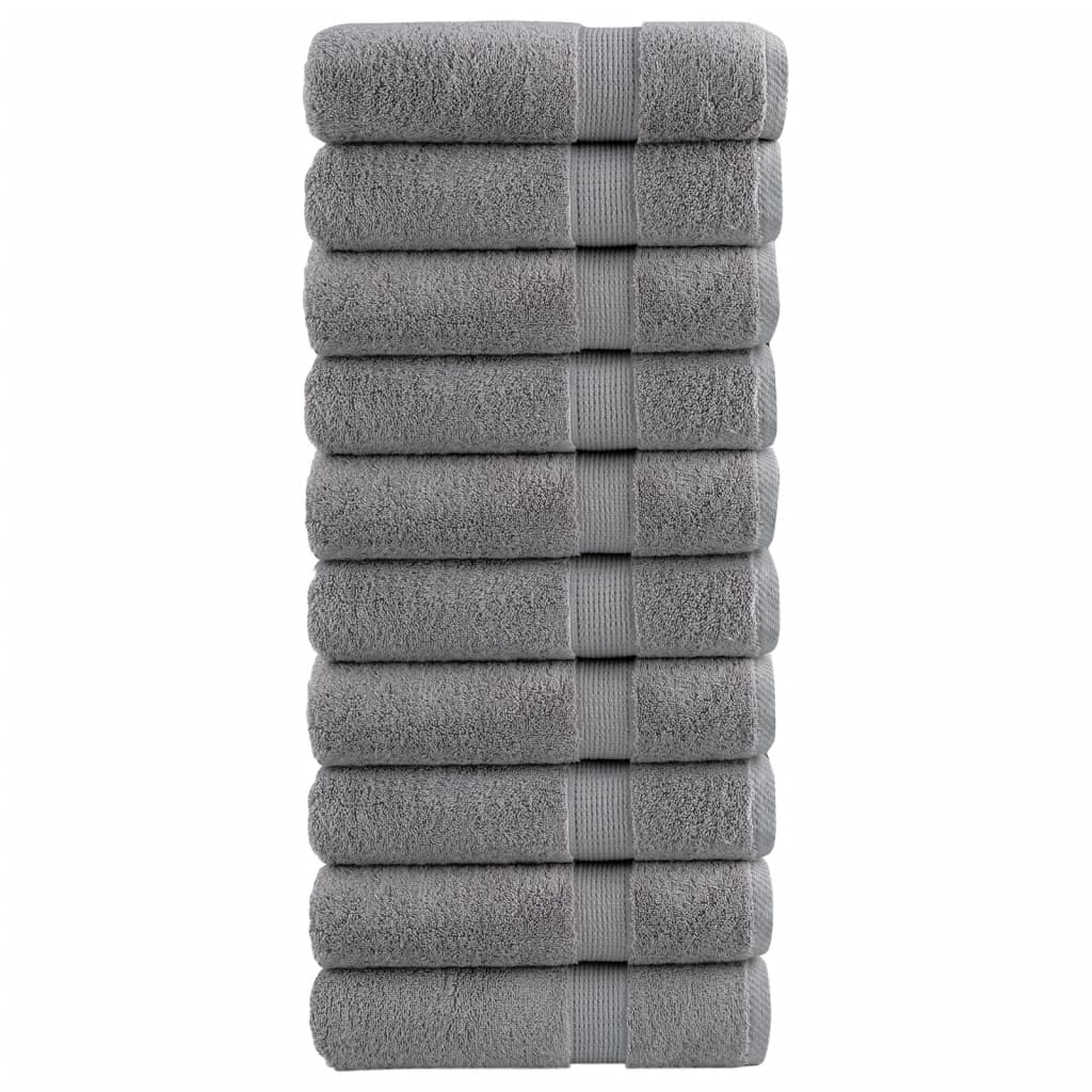 Vidaxl Bath towels Solund 10 st 600 g m² 70x140 cm Gray