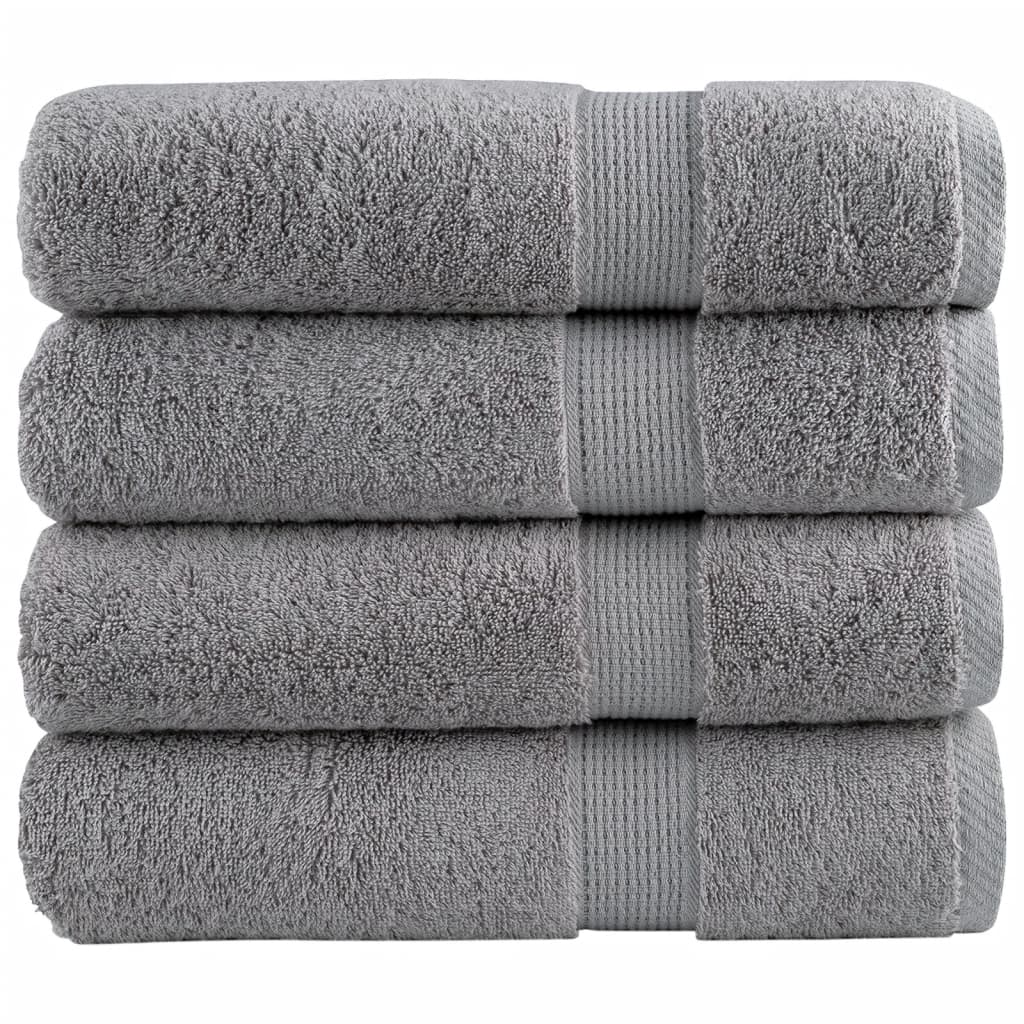 Serviettes de bain vidaxl solund 4 pcs 600 g m² 100x150 cm gris