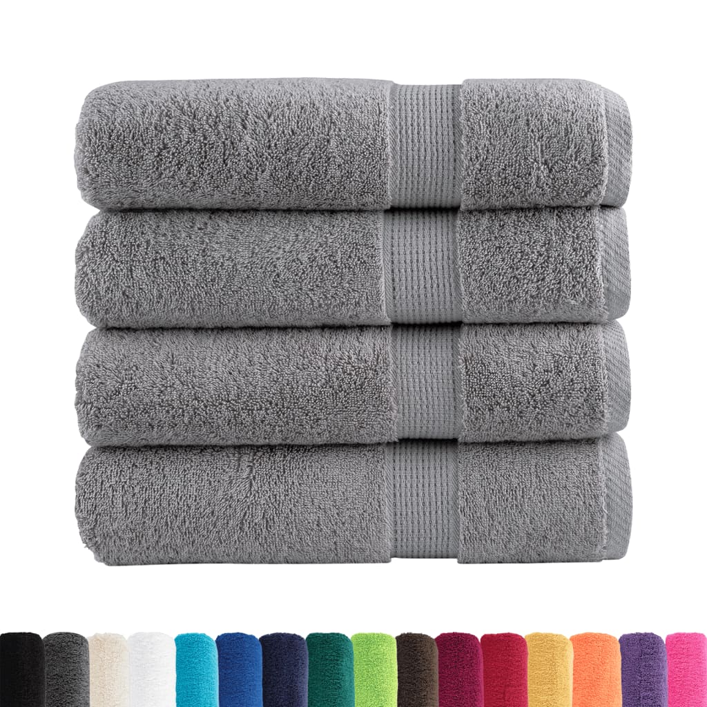 Toallas de baño Vidaxl Solund 4 PCS 600 g m² 100x150 cm de gris