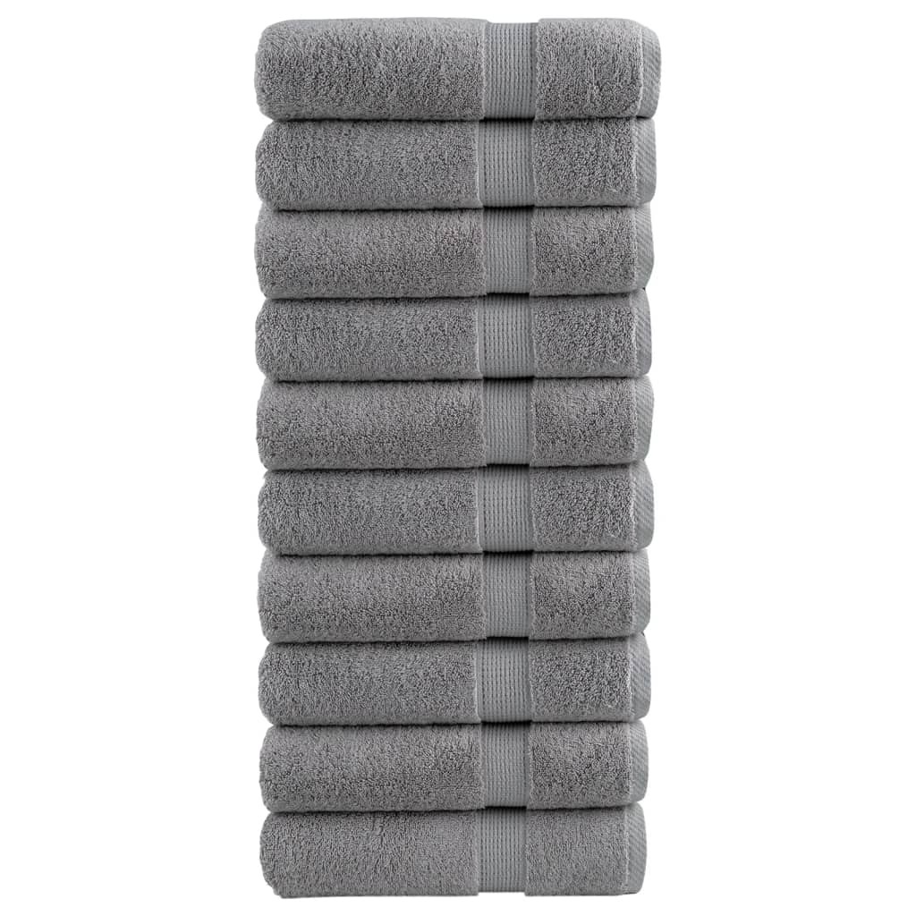 Serviettes de bain vidaxl solund 10 st 600 g m² 100x150 cm gris