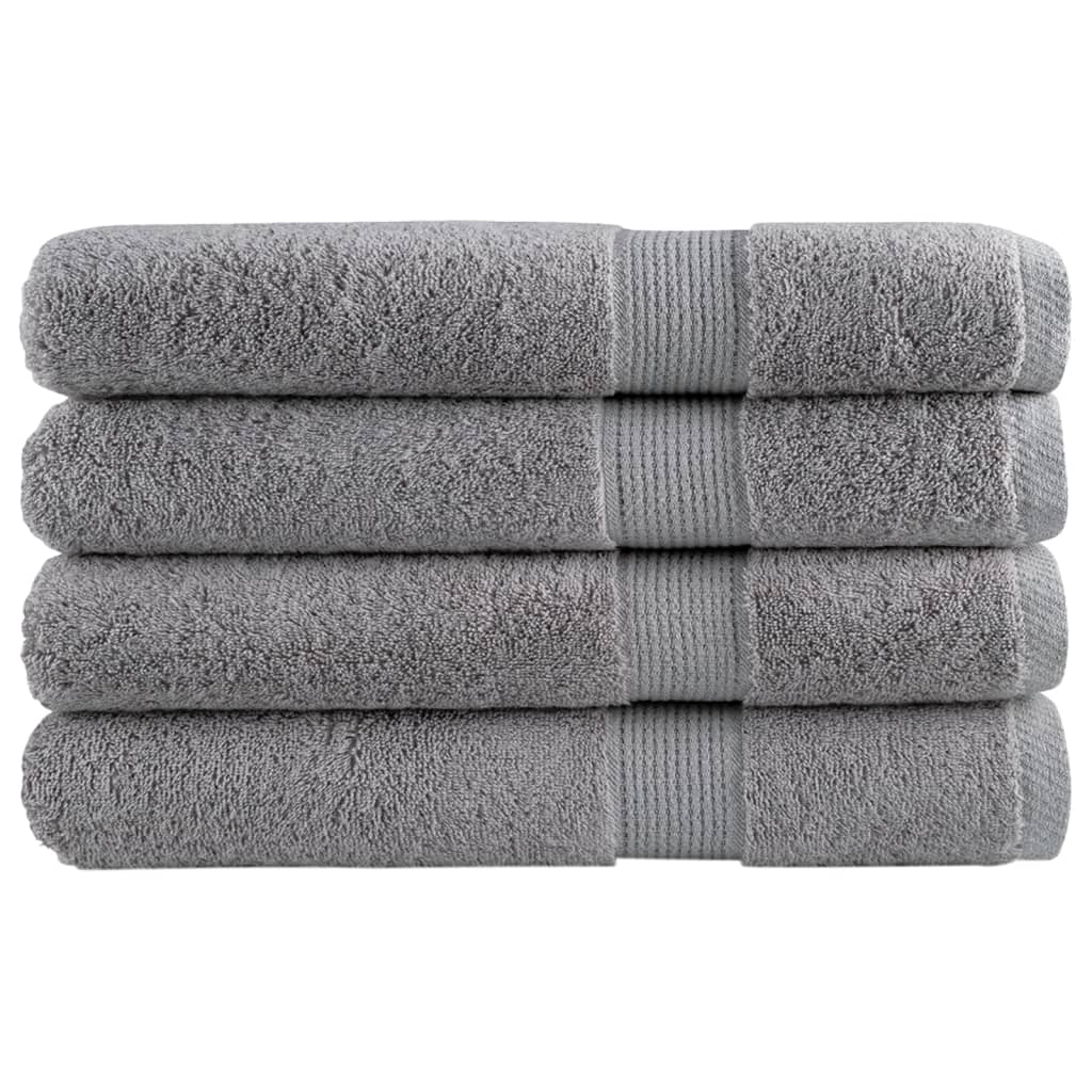 VidaXL Saunatücher Solund 4 Stk. 600 g m² 80x200 cm Grau