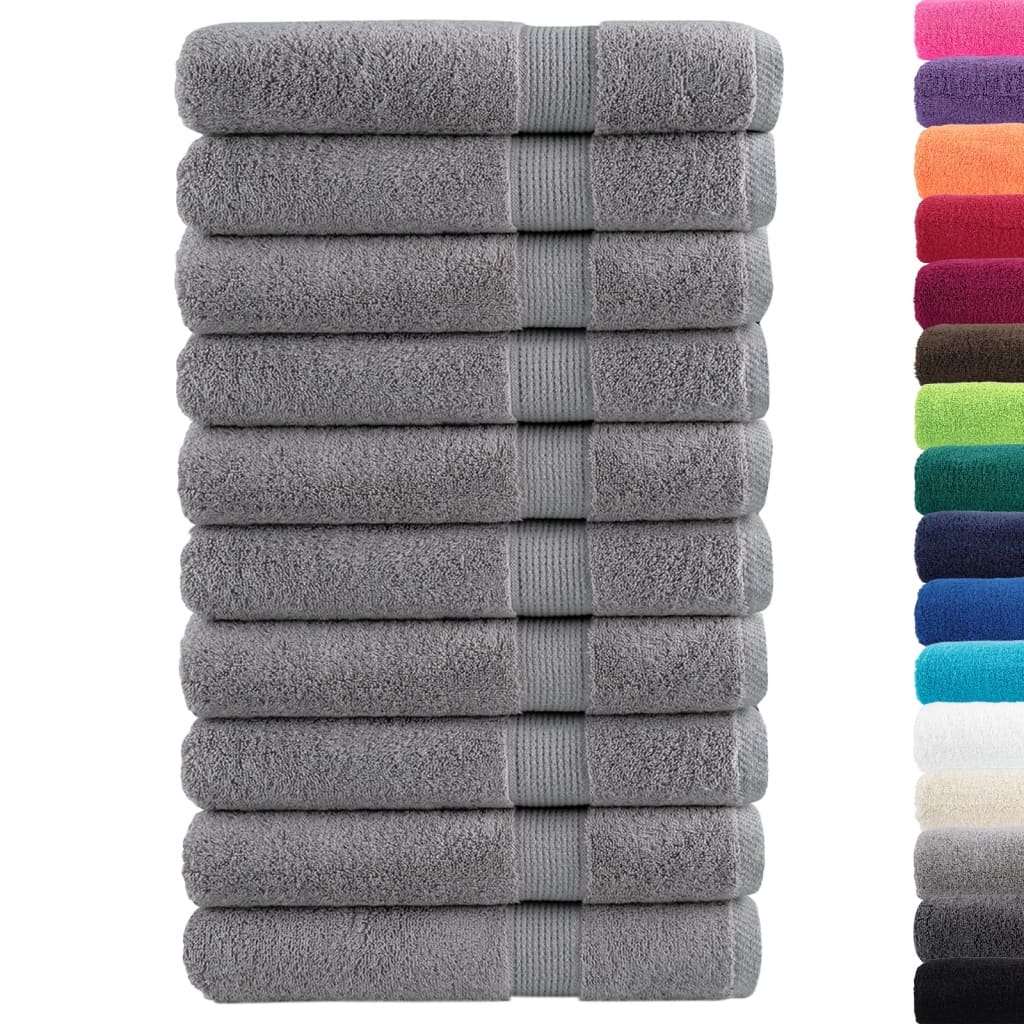 Vidaxx Handtücher Solund 10 Stück 600 g m² 100x200 cm grau