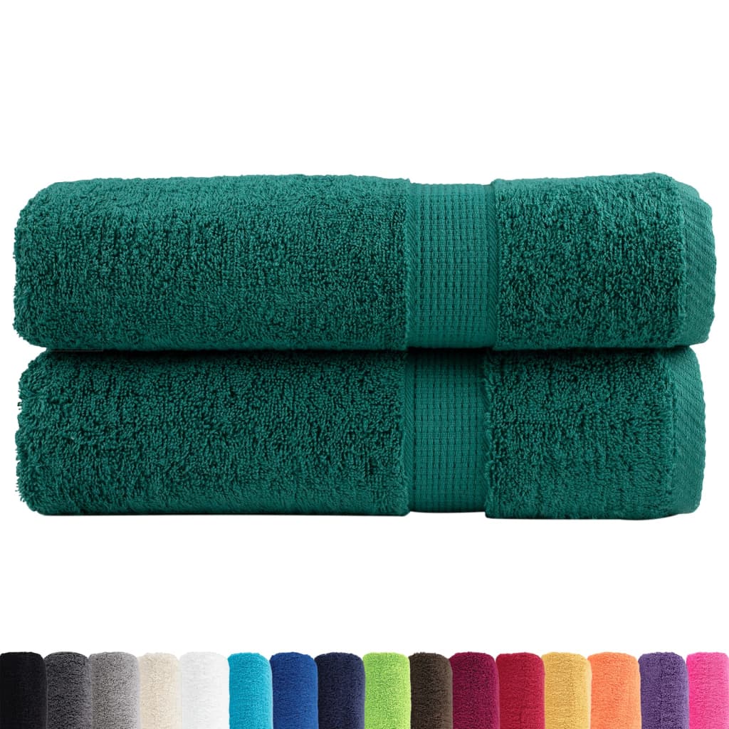 Vidaxl Bath Towels Solund 2 PCS 600 G m² 70x140 cm grønn