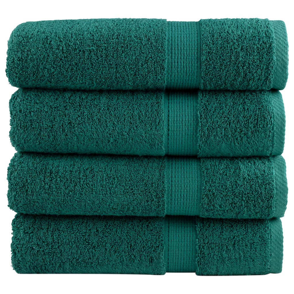 Vidaxl Bath towels Solund 4 st 600 g m² 70x140 cm green