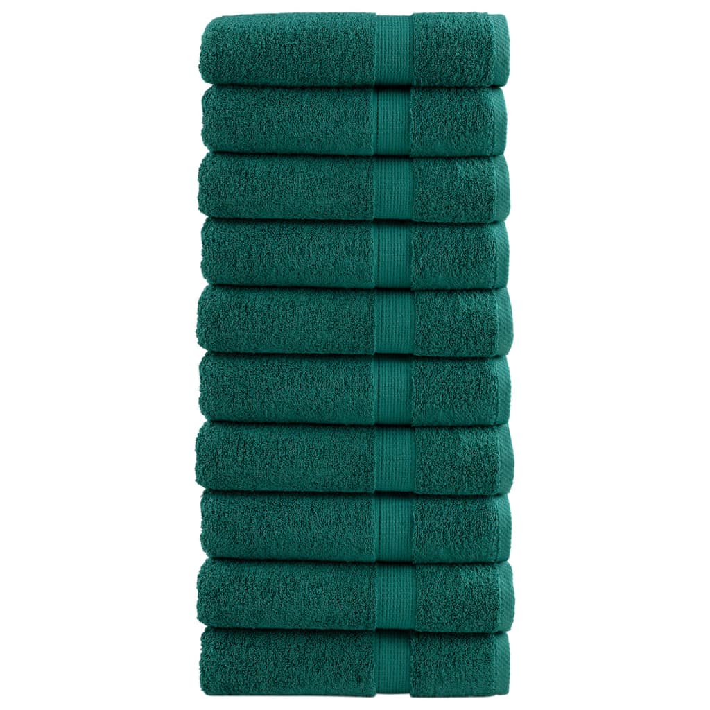 Serviettes de bain vidaxl solund 10 st 600 g m² 70x140 cm vert