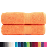 Vidaxl badhanddoeken solund 2 st 600 g m² 70x140 cm oranje