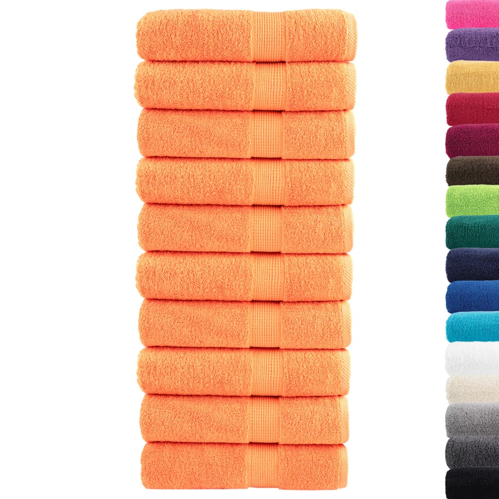 Serviettes de bain Vidaxl Solund 10 pcs 600 g m² 70x140 cm orange