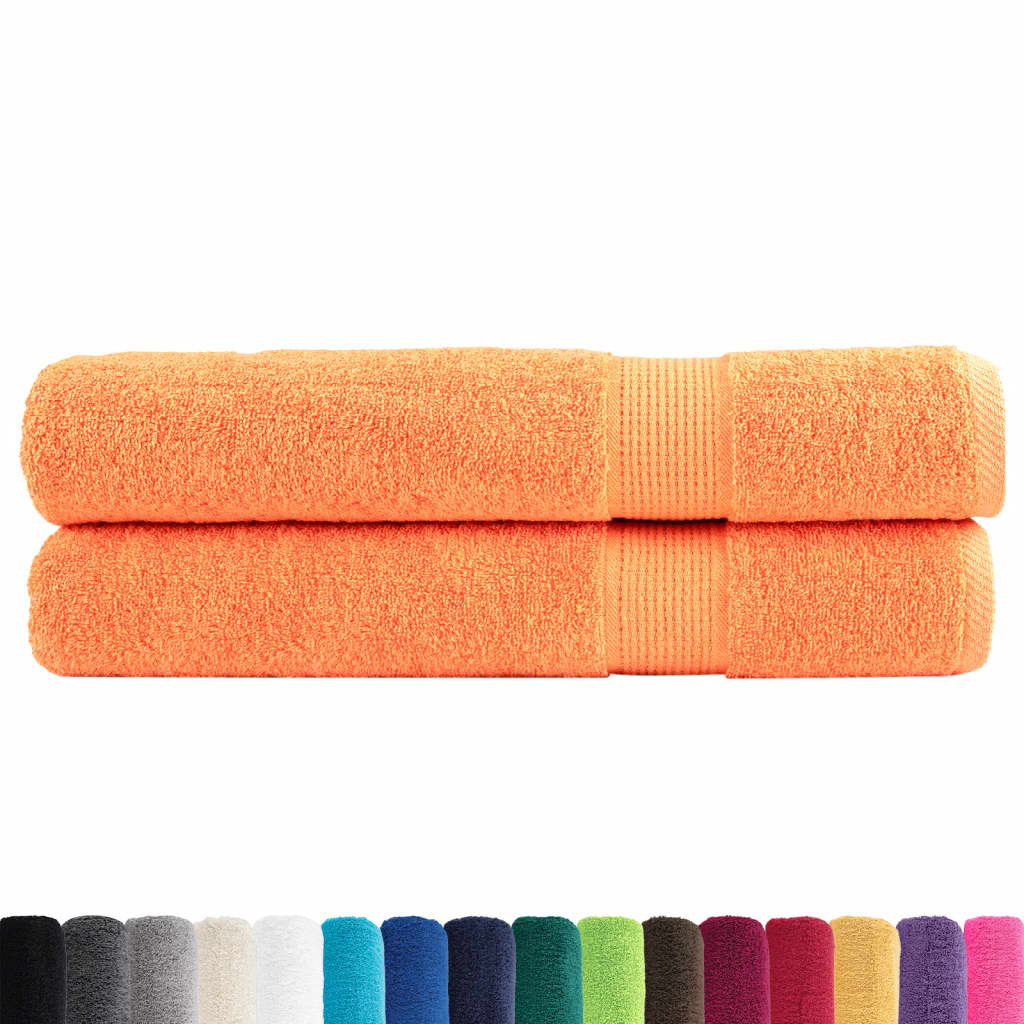 Vidaxl Sauna Cloths Solund 2 stk 600 g m² 80x200 cm orange