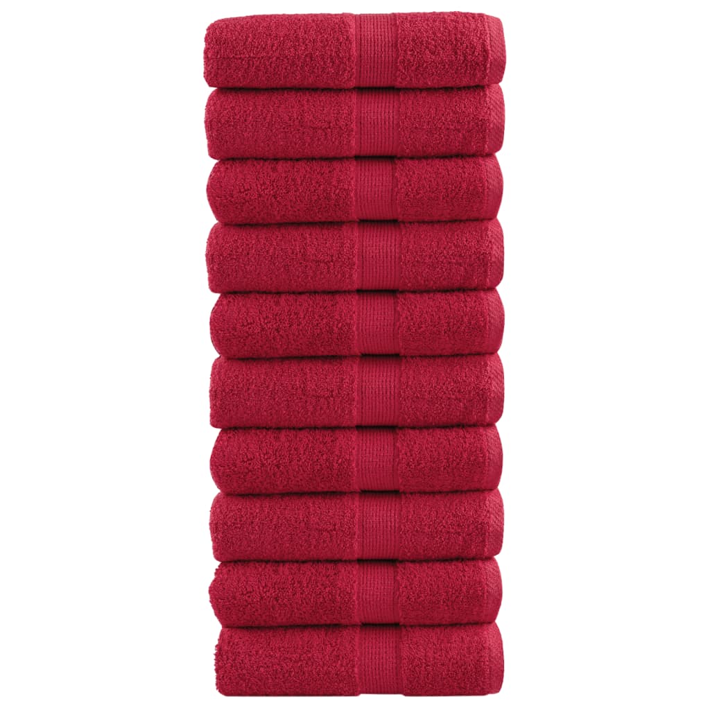 VidaXL Gästehandtücher Solund 10 St. 600 g m² 30x30 cm rot