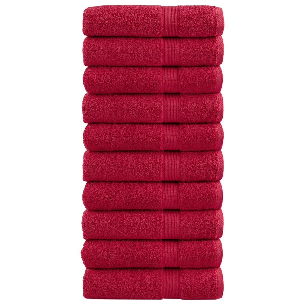 Vidaxl Bath Towels Solund 10 St 600 G m² 70x140 cm rød