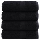 Vidaxx Premium Waschlappen solide 4 Stück schwarz 30x30 cm 600 g m2