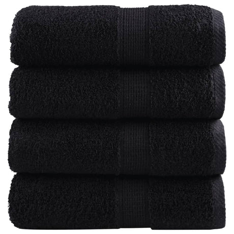 Vidaxx Premium Waschlappen solide 4 Stück schwarz 30x30 cm 600 g m2