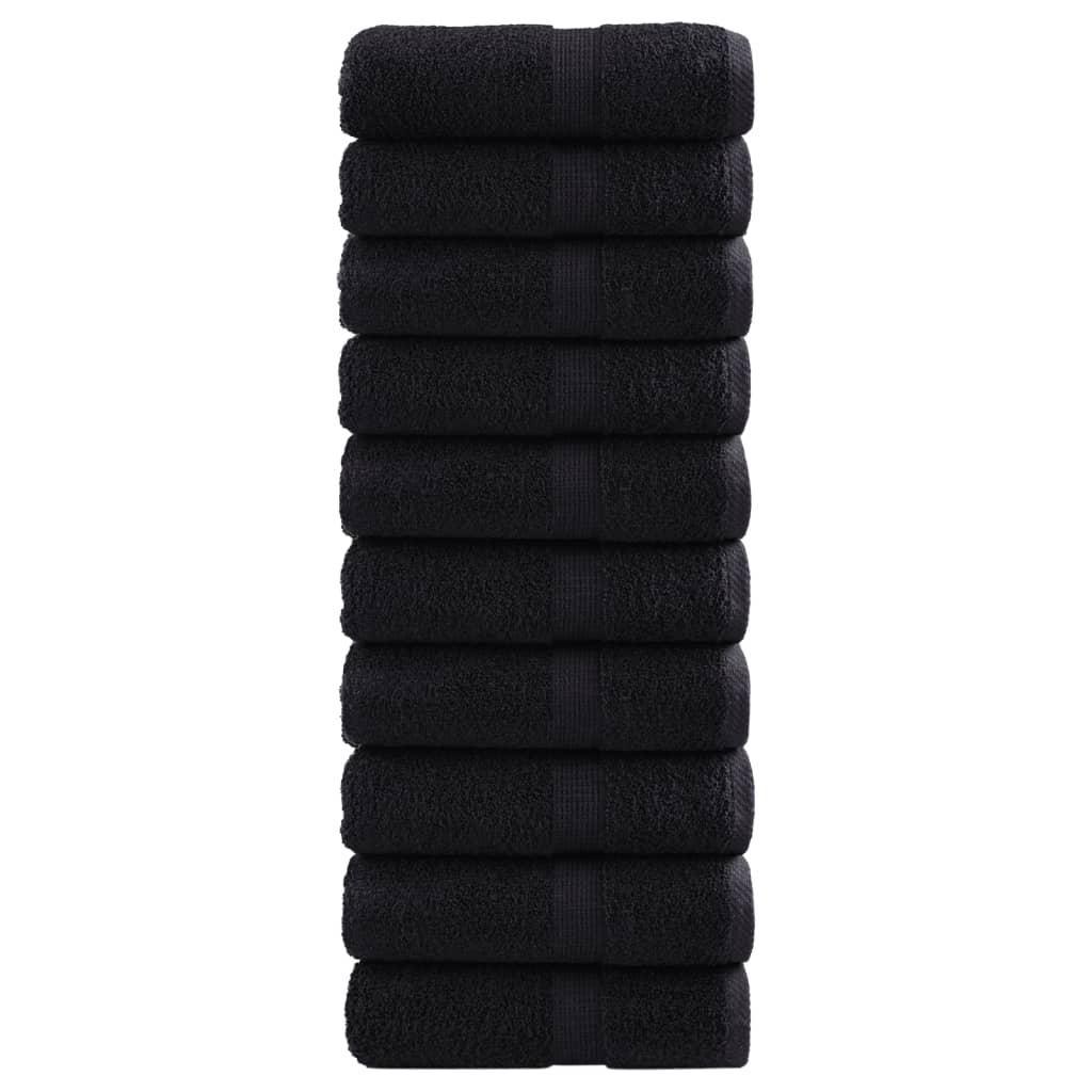 Vidaxl premium washandjes solund 10 stuks zwart 30x30 cm 600 g m²