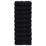 Vidaxl premium washandjes solund 10 stuks zwart 30x30 cm 600 g m²