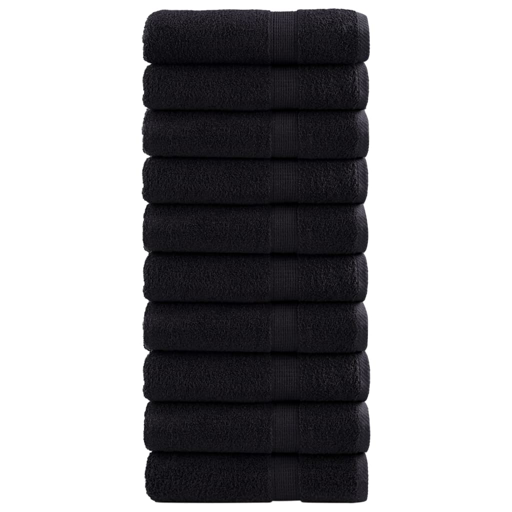 VidaXL Handtücher SOLUND 10 Stück 600 g m² 50x100 cm schwarz