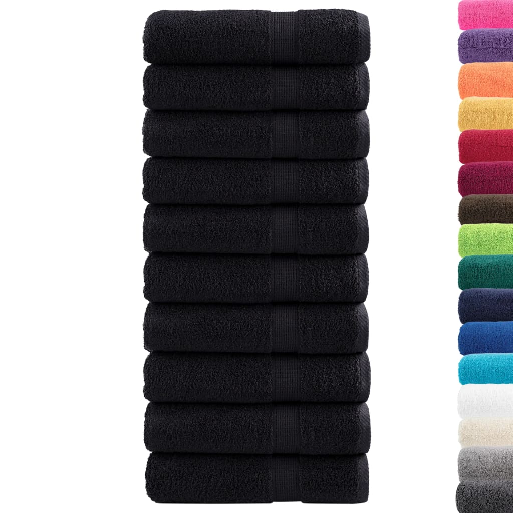 VidaXL Handtücher SOLUND 10 Stück 600 g m² 50x100 cm schwarz