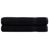 VidaXL Saunatücher Solund 2 Stk. 600 g m² 80x200 cm Schwarz
