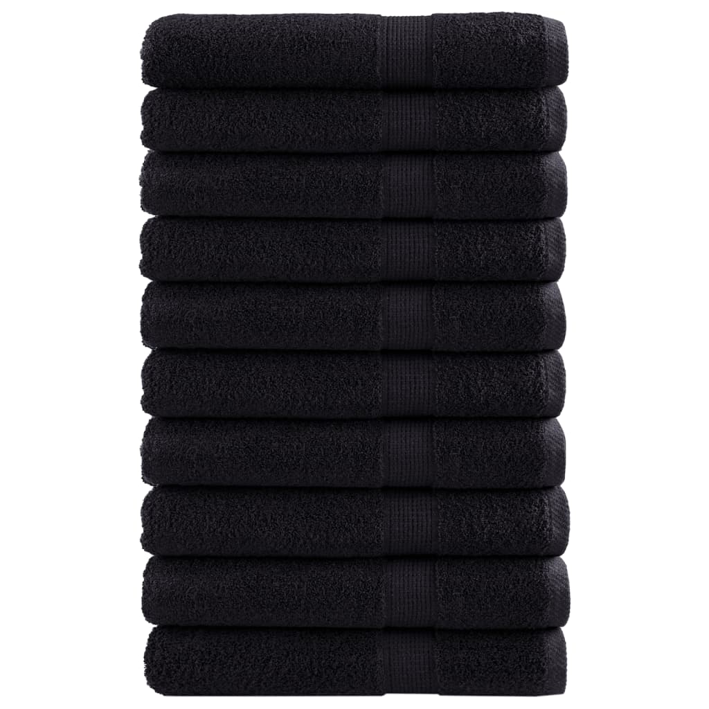 VidaXL Saunatücher Solund 10 Stück 600 g m² 80x200 cm Schwarz