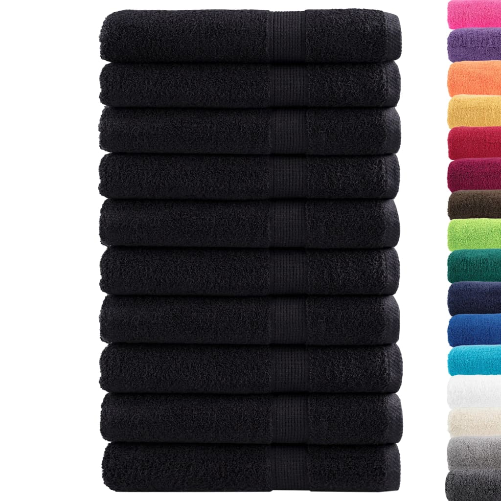 VidaXL Saunatücher Solund 10 Stück 600 g m² 80x200 cm Schwarz