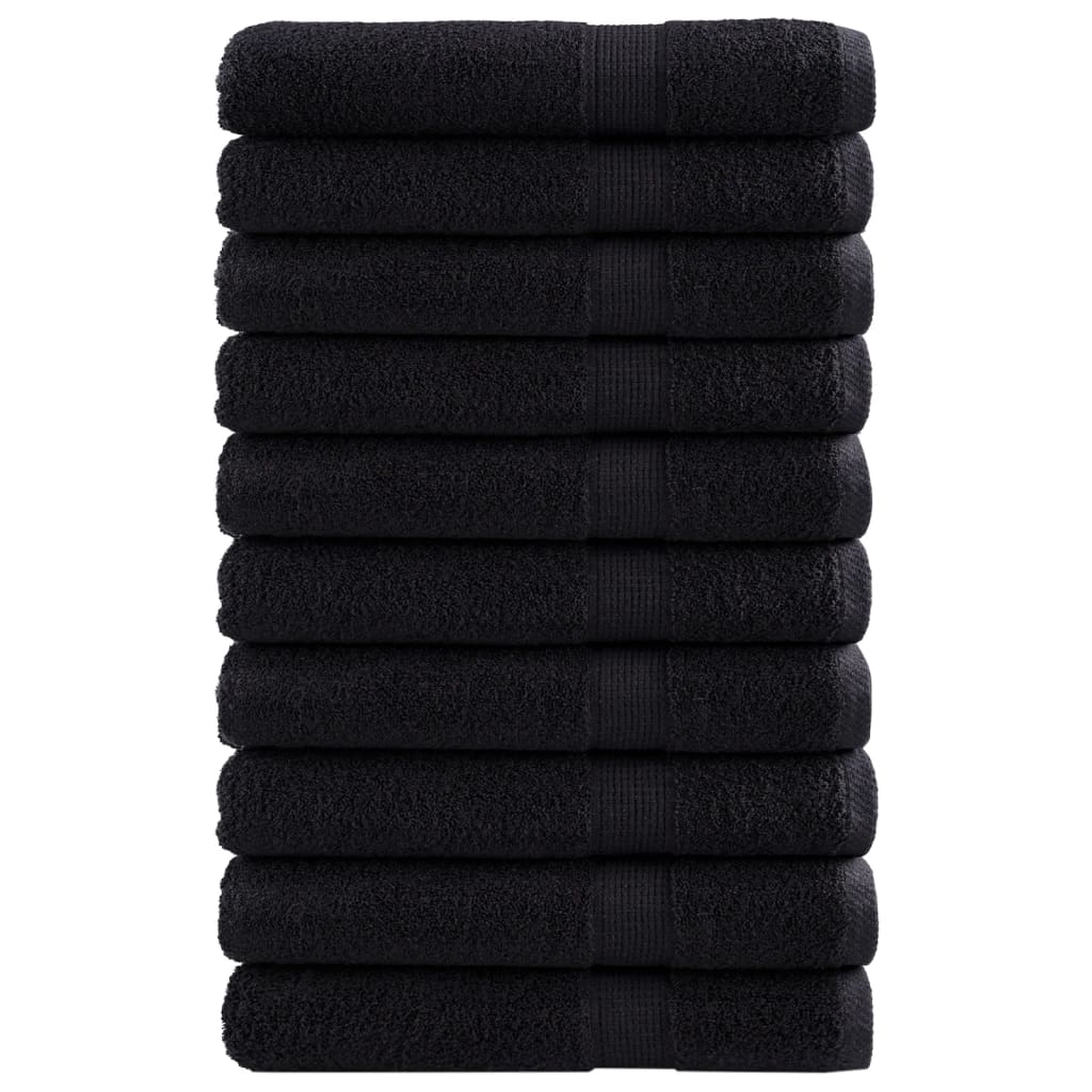 Vidaxx Handtücher Solund 10 Stück 600 g m² 100x200 cm schwarz