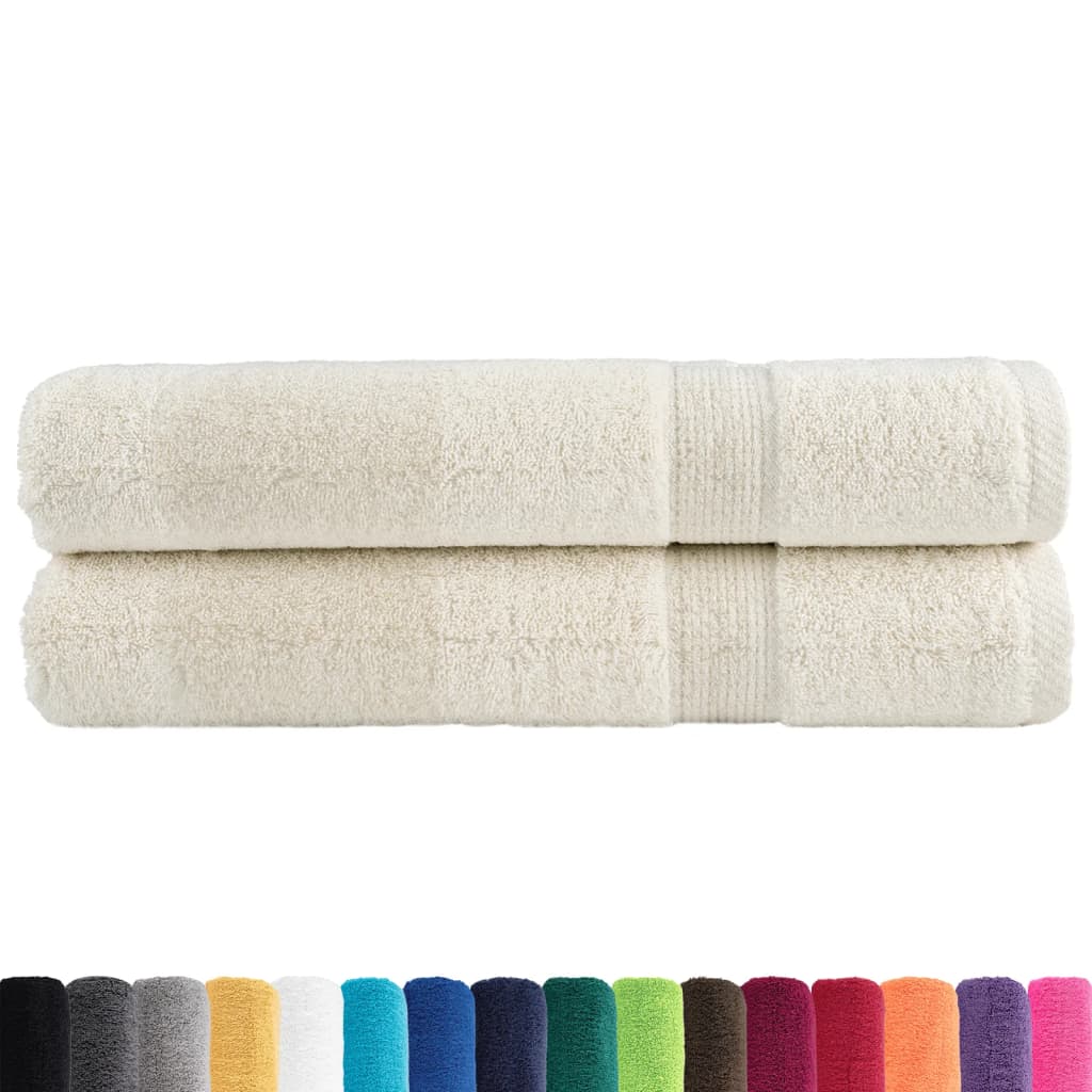 VidaXL Saunatücher Solund 2 Stk. 600 g m² 80x200 cm cremefarben