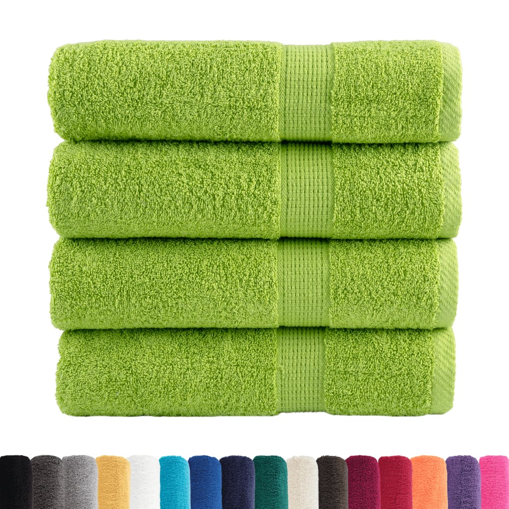 Toallas de baño Vidaxl Solund 4 PCS 600 g m² 70x140 cm de manzana verde