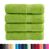 Serviettes de bain Vidaxl Solund 4 pcs 600 g m² 70x140 cm vert pomme