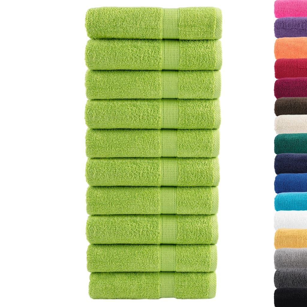 Toallas de baño Vidaxl Solund 10 PCS 600 g m² 70x140 cm de manzana verde